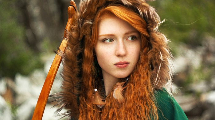 redhead, bows, katya severnaya, girl