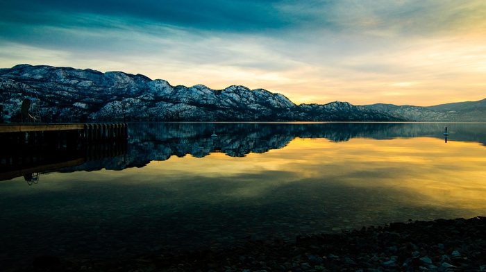 lake, landscape, reflection, mountain