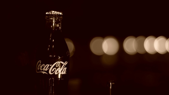 coca, cola, bottles, bokeh