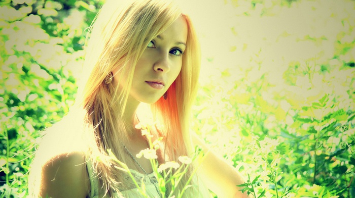 blonde, trees