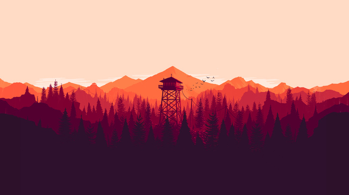 mountain, idle thumbs, watching tower, minimalism, hunting platform, campo santo, firewatch, video games