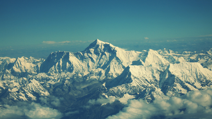 Himalayas, snow, sky, cold, clouds, mountain, landscape, Nepal, winter