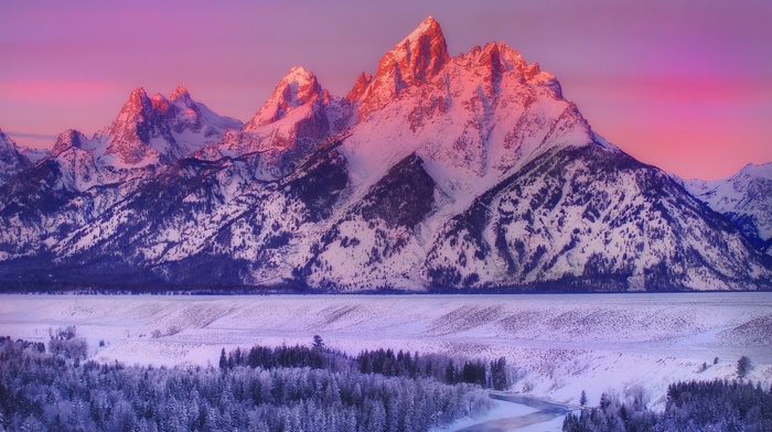 landscape, mountain, winter