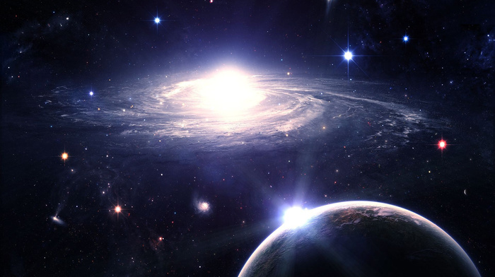 space, stars, planet