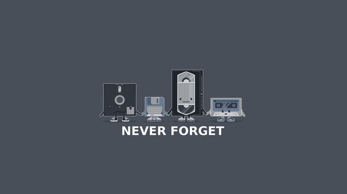 floppy disk, vintage, tape, humor, nostalgia, computer, gray, VHS, minimalism