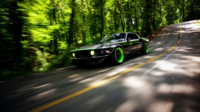 Ford Mustang, Ford Mustang RTR, x, road, motion blur, car, Shelby Cobra