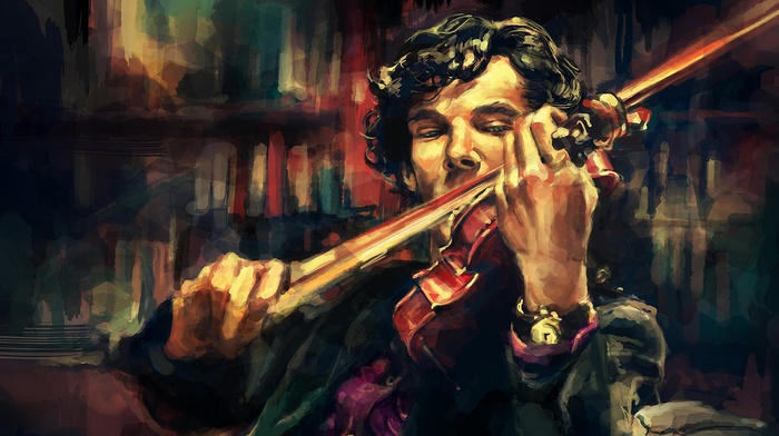 Sherlock Holmes, digital art, Benedict Cumberbatch