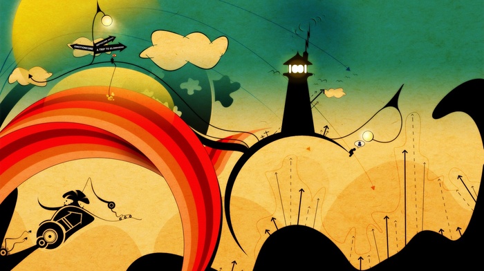 lighthouse, artwork, abstract