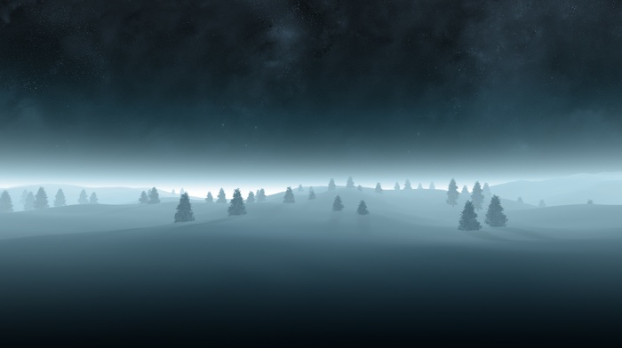winter, mist