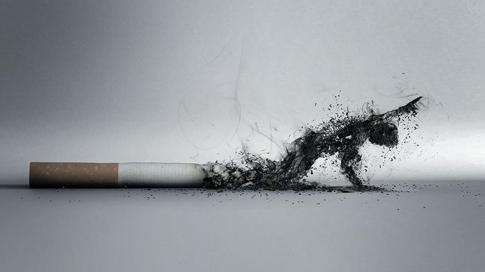 artwork, dieing, cigarettes, smoke