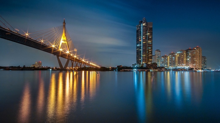 bridge, Thailand, city