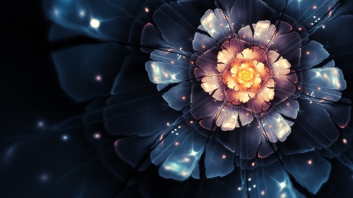 abstract, fractal flowers, lotus flowers