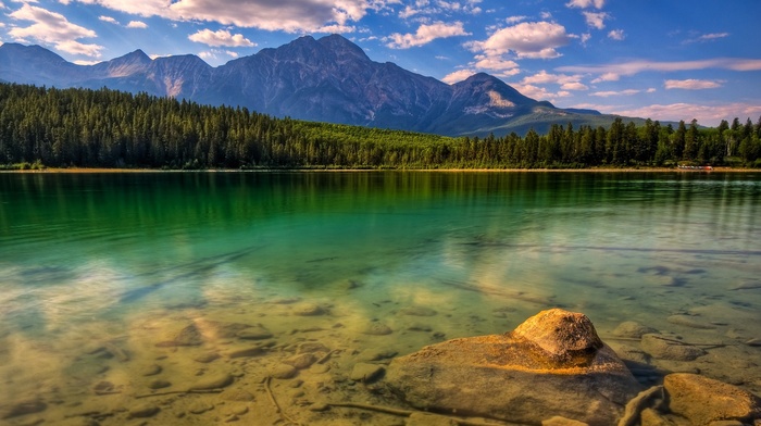 landscape, Canada, mountain, lake, forest