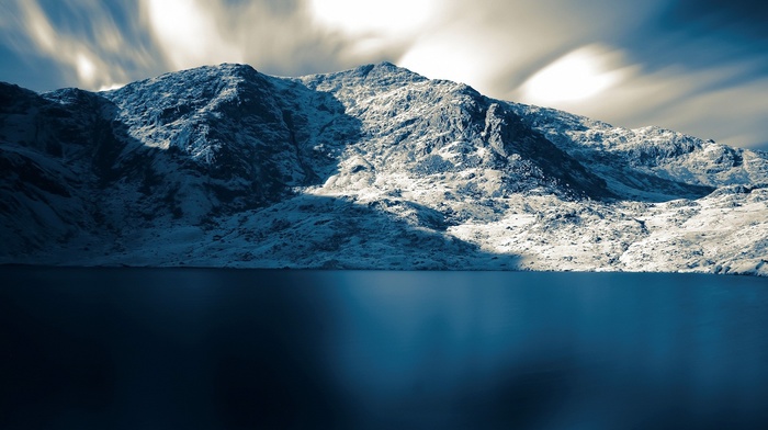 water, snow, landscape, mountain
