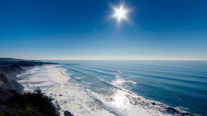 summer, coast, waves