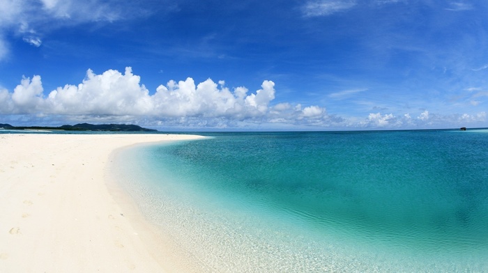 azure, clouds, water, summer