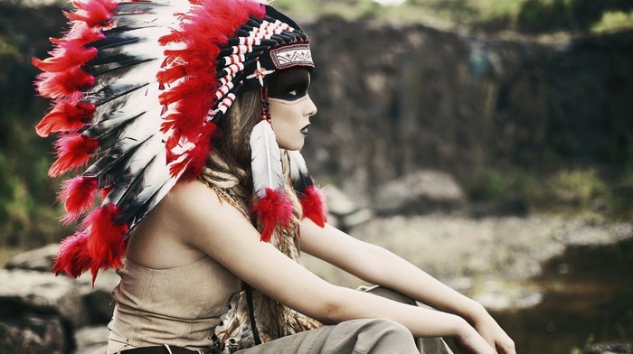 headdress, native americans, profile