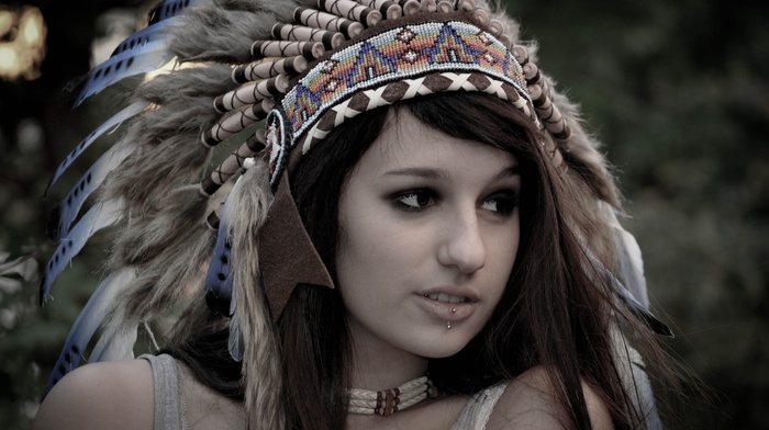 native americans, headdress, piercing