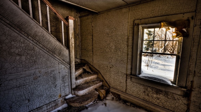 abandoned, stairs