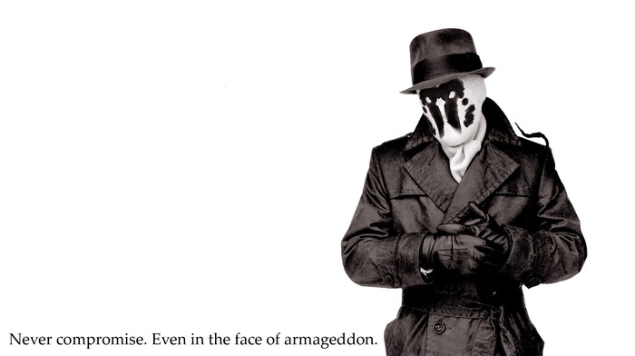 Watchmen, white background, Rorschach, quote
