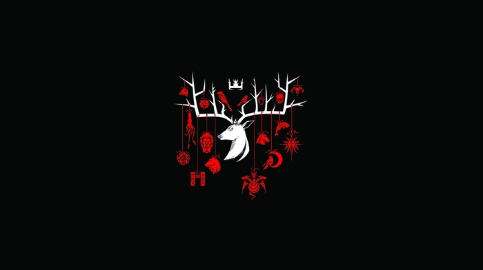 House Baratheon, black background, Game of Thrones