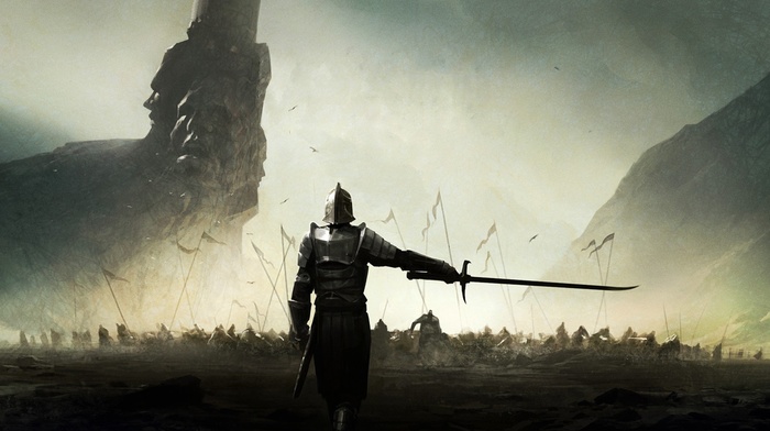 mortal online, warrior, knights, armies, sword
