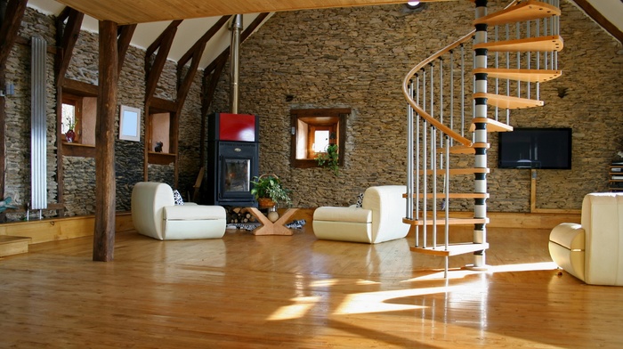 stairs, interior design, wooden surface