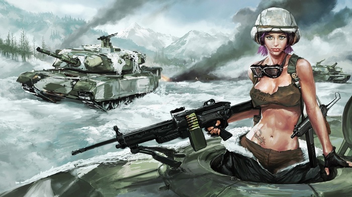 gun, girl, fantasy