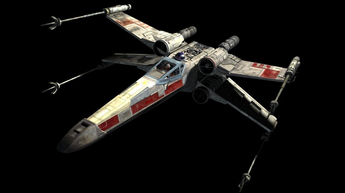 x, wing, movies, Star Wars, black background, space