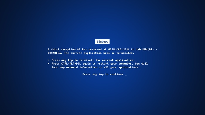 BSOD, blue screen of death, blue, Microsoft Windows