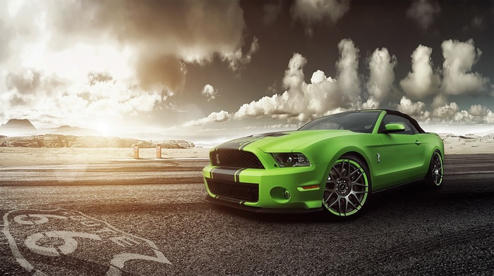 shelby gt, car, Ford Mustang, green cars