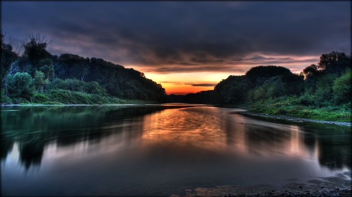 nature, lake, landscape, sky