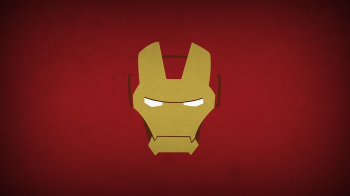 minimalism, heroes, Blo0p, superhero, Iron Man