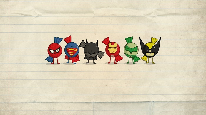 Superman, Batman, superhero, minimalism, Iron Man, cartoon