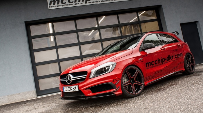 GLA 45 AMG, Mercedes, benz, car, red cars