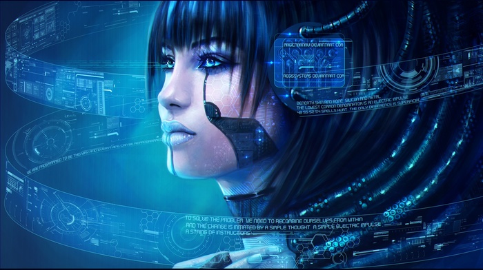 cyborg, Cortana, artwork, video games, magicnaanavi, Halo