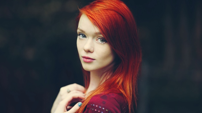 green eyes, pale, model, girl, redhead