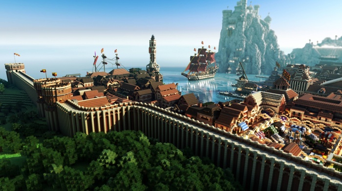 Minecraft, a song of ice and fire, video games, House Lannister, render, WesterosCraft