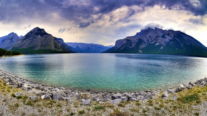 lake, Canada, nature, landscape, mountain, Lake Minnewaka