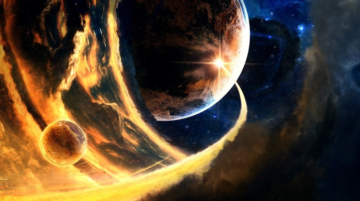 digital art, planet, space