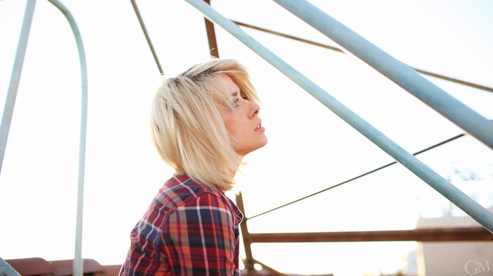 looking up, model, blonde, girl, Alysha Nett