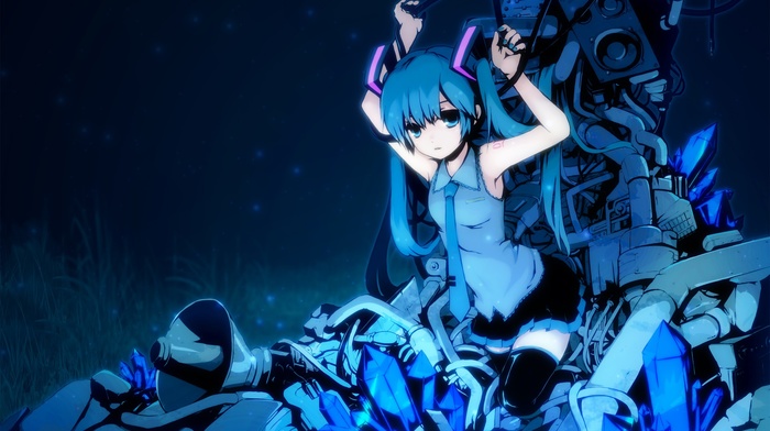 blue, Vocaloid, Hatsune Miku