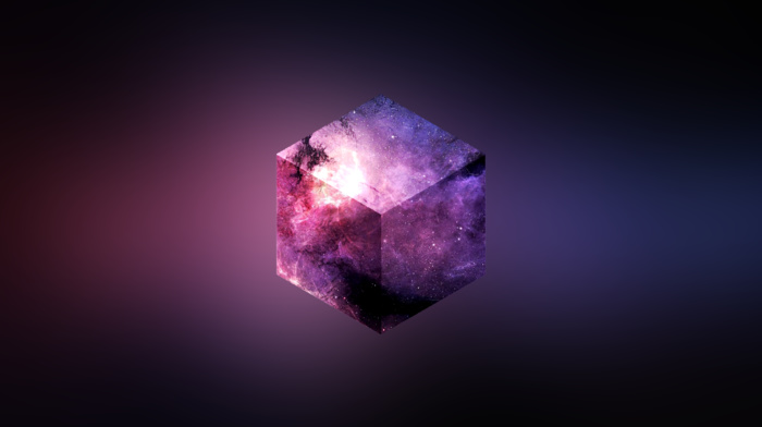 universe, digital art, cube