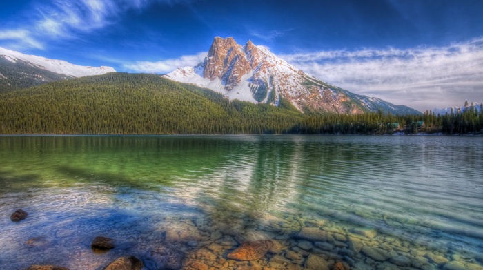 lake, sky, landscape, nature