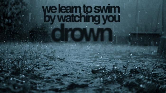 drown, rain, demotivational