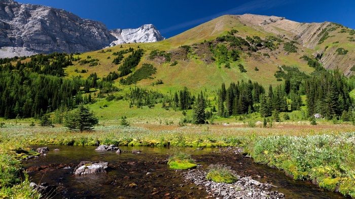 river, mountain