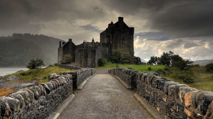 stone, overcast, UK, medieval, architecture, Scotland