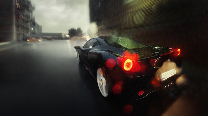 Ferrari, rain, ferrari 458, car