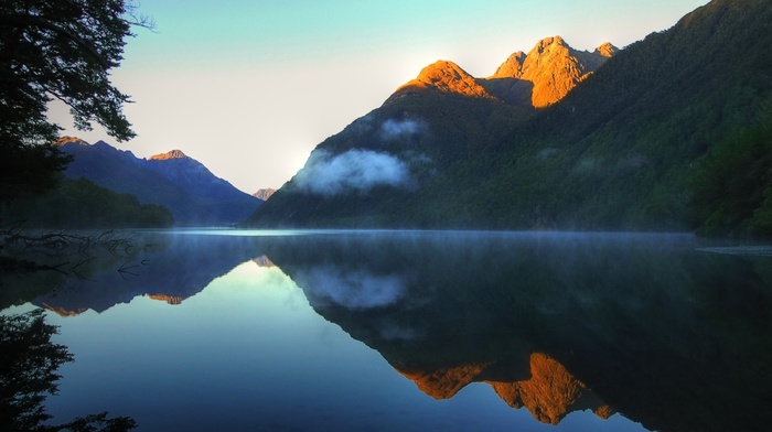 mountain, landscape, water drops, nature