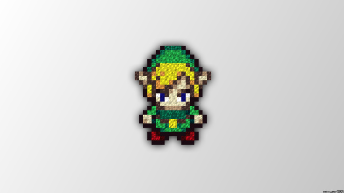 link, pixel art, The Legend of Zelda, trixel